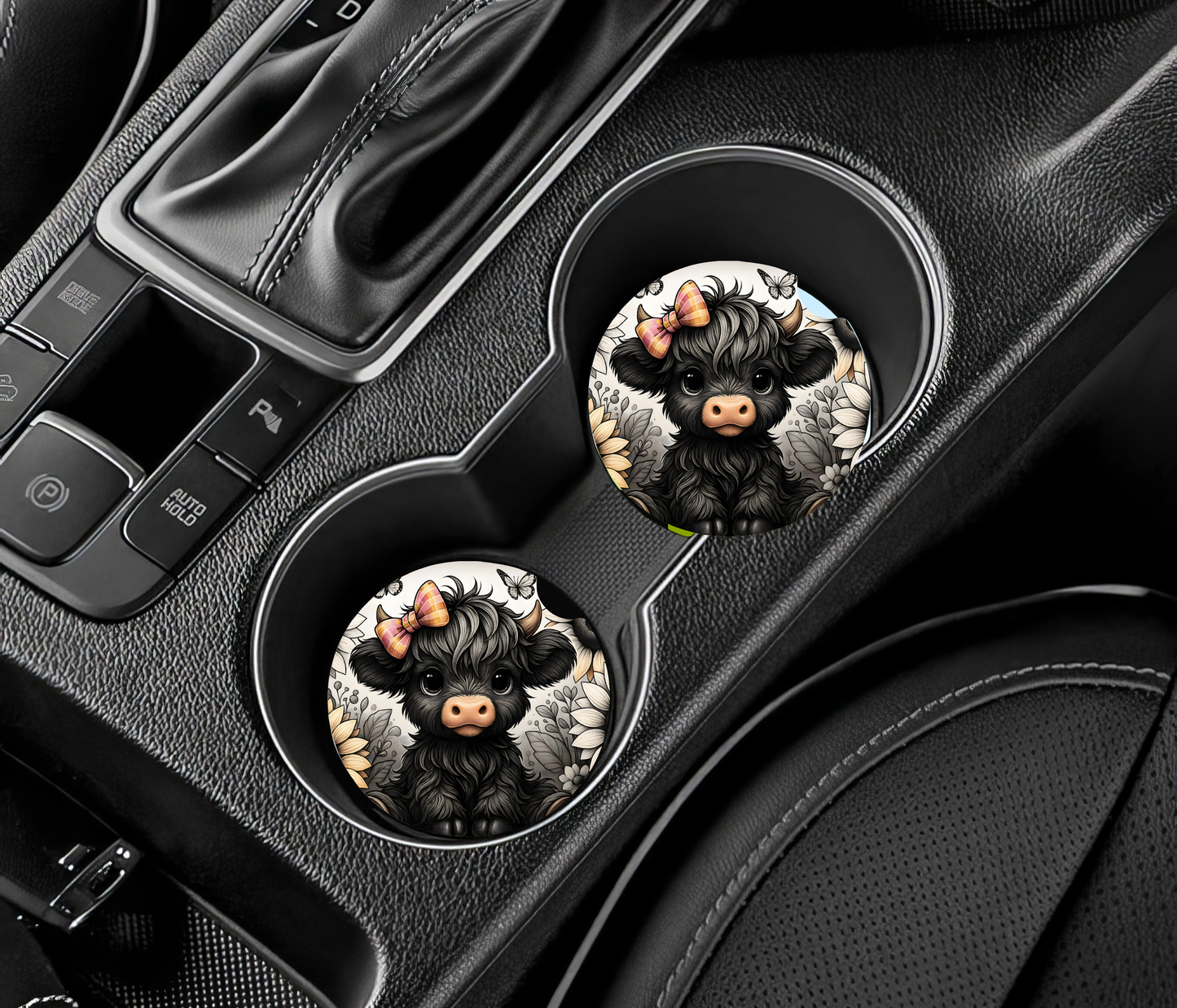 Black Cow Car Coaster