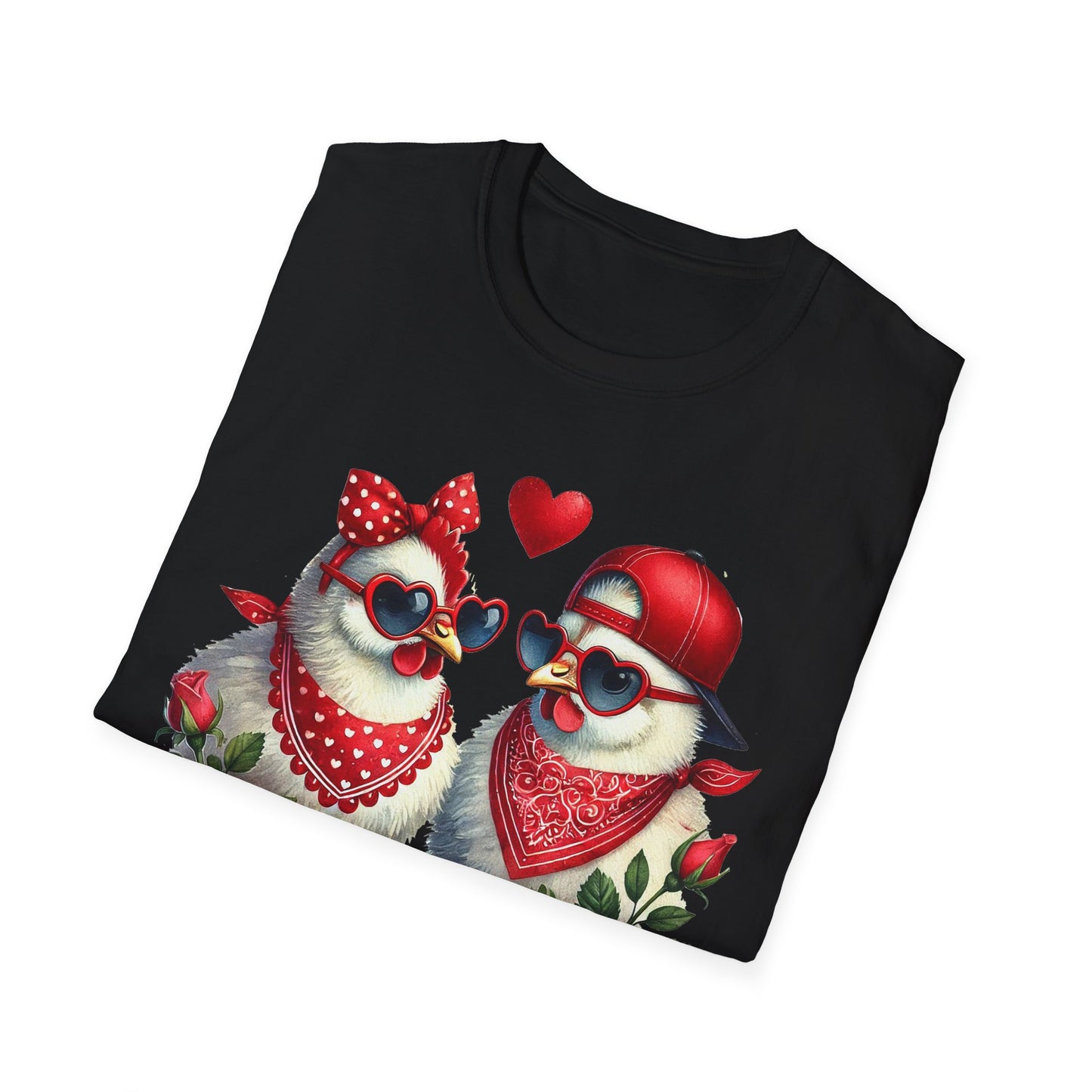 Valentine Lovebirds T-Shirt — Cute Retro Birds with Hearts & Roses