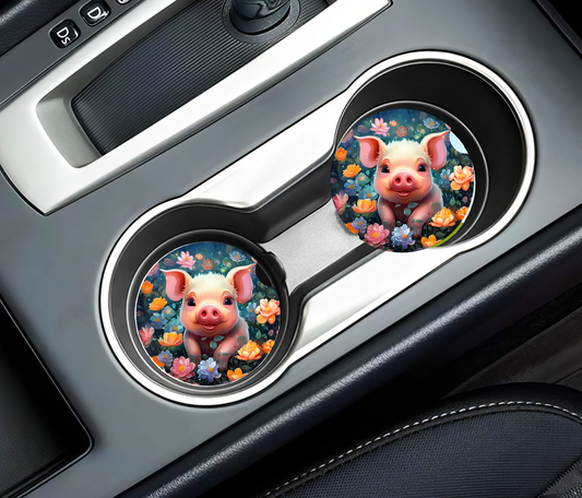 Cute Pig Car Coaster