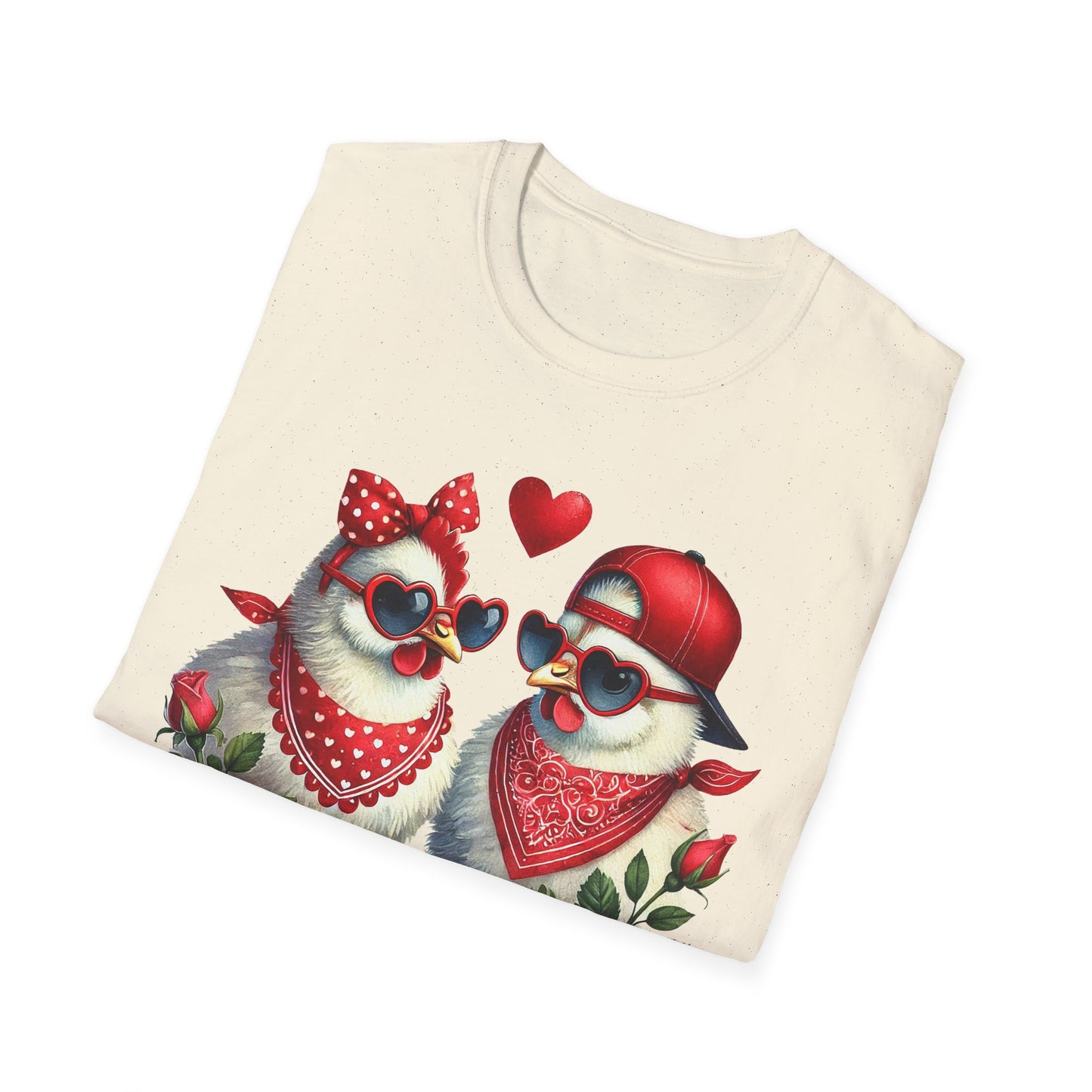 Valentine Lovebirds T-Shirt — Cute Retro Birds with Hearts & Roses