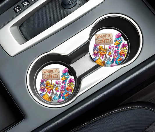 Where's My Coffee Car Coasters