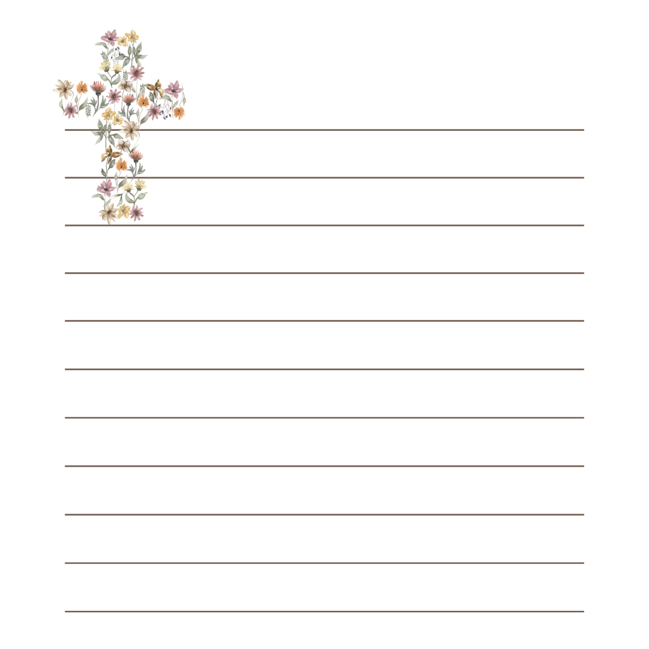 Cross Floral Notepad