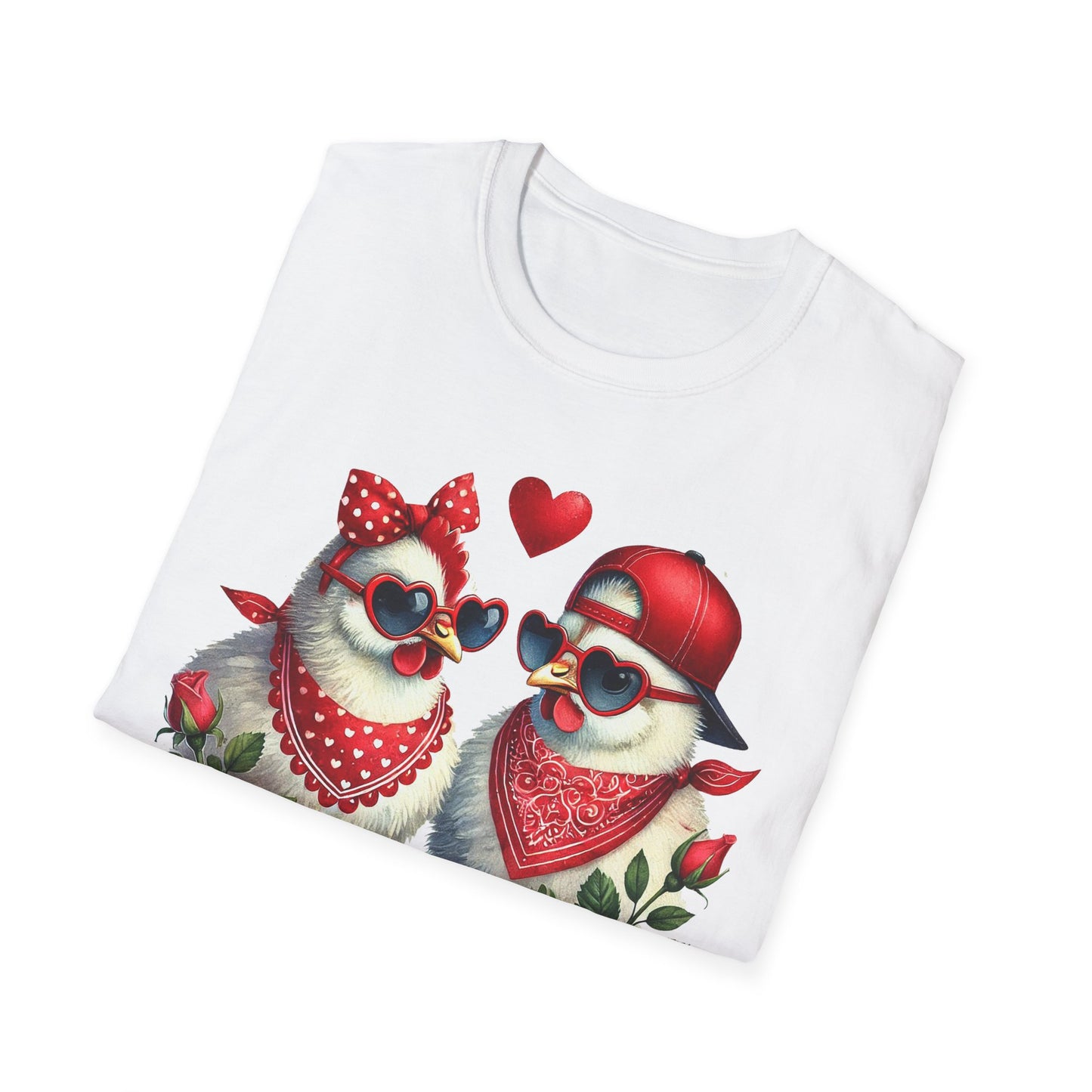 Valentine Lovebirds T-Shirt — Cute Retro Birds with Hearts & Roses