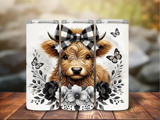 Black and White Highland Cow