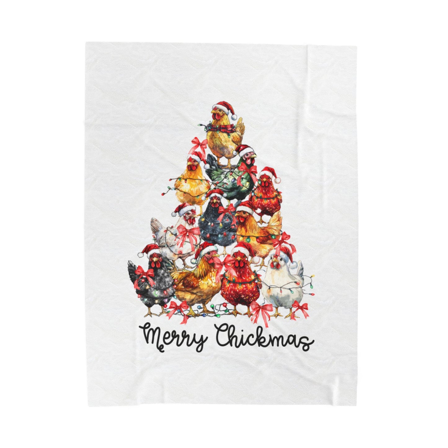Merry Chickmas Velveteen Plush Blanket — Soft Holiday Throw