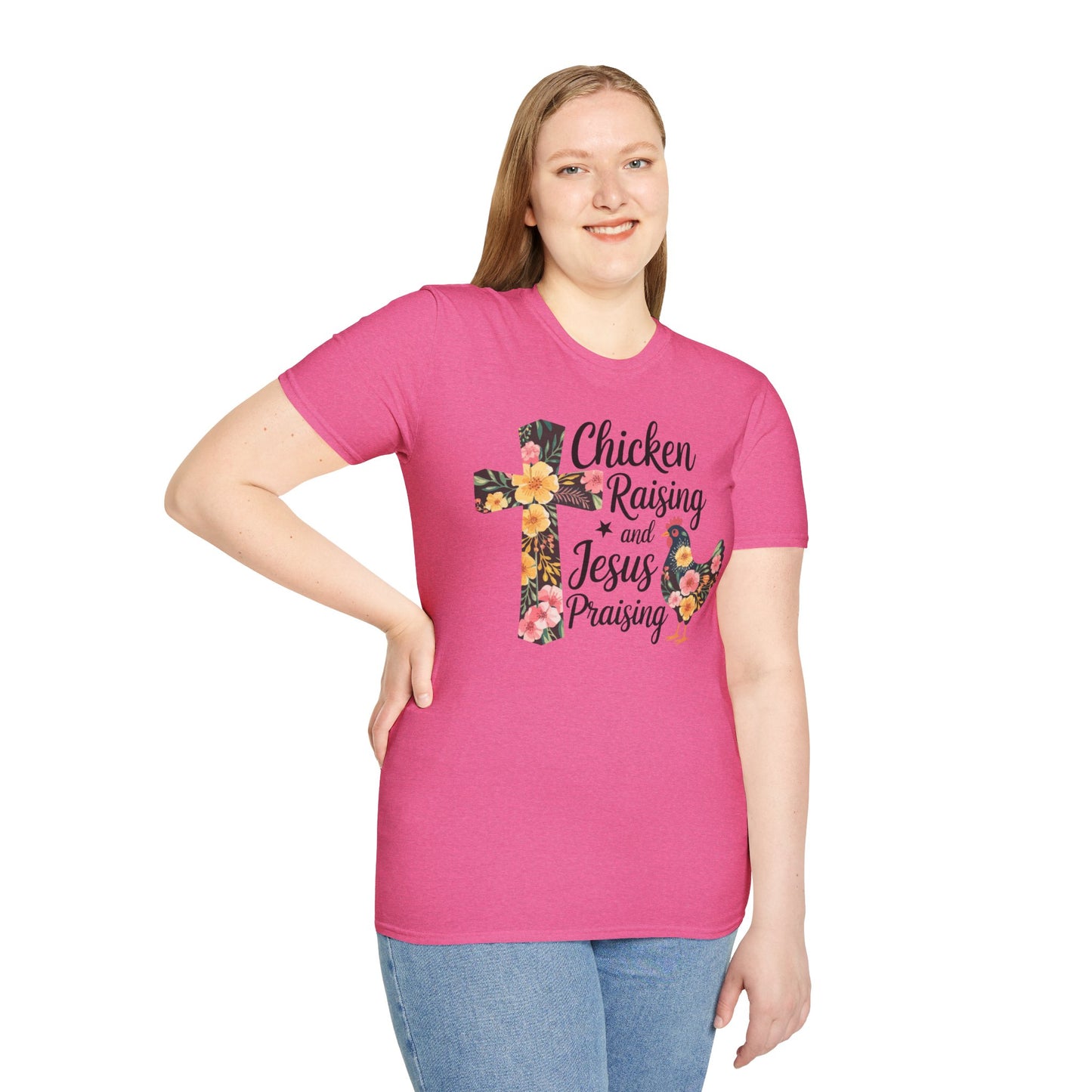 Floral Chicken Raising Jesus Praising