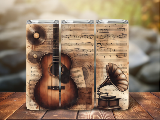 Antiqued Guitar Tumbler