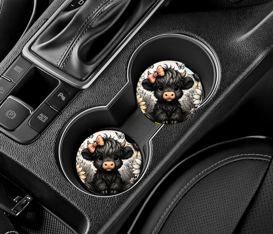 Black Cow Car Coaster