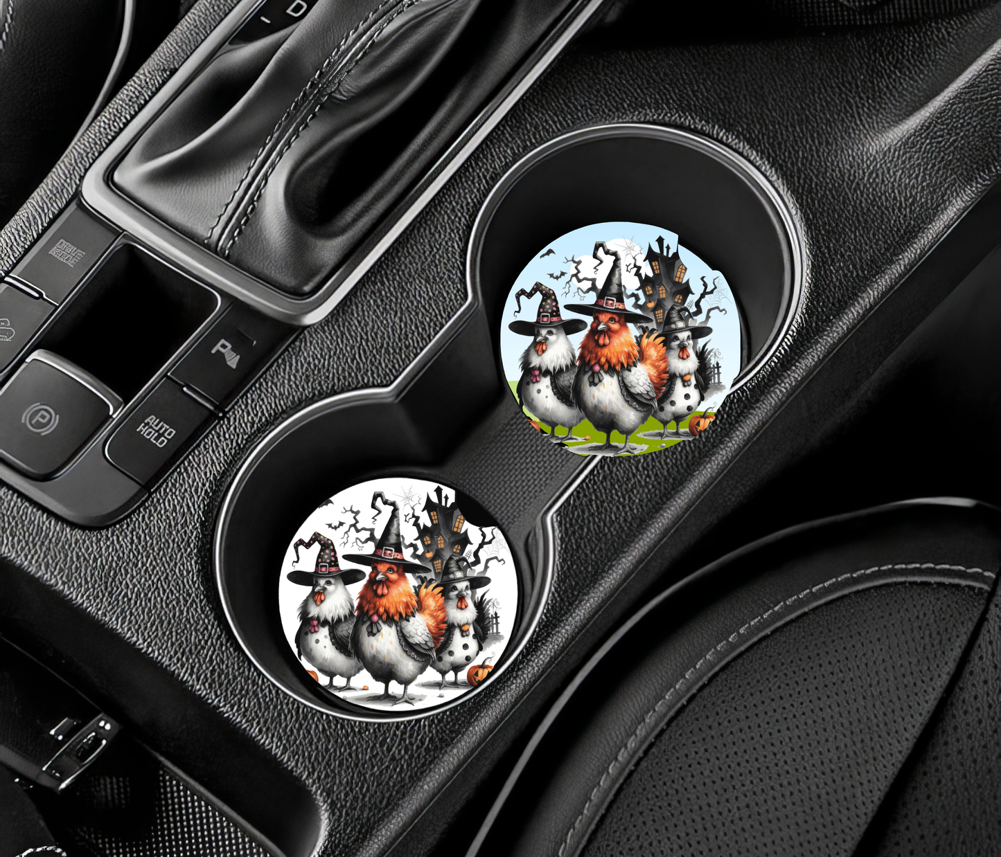 Halloween Chickens Car Coasters