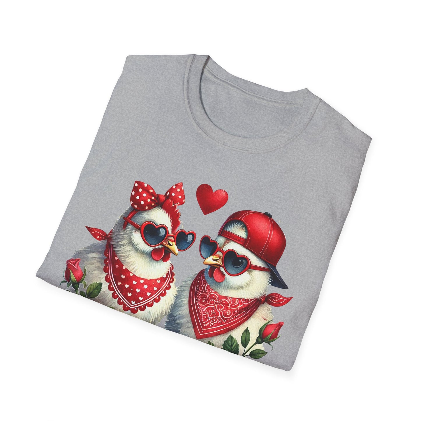 Valentine Lovebirds T-Shirt — Cute Retro Birds with Hearts & Roses