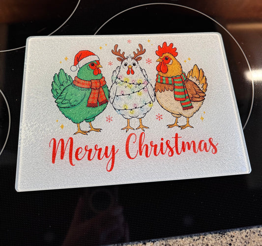 Christmas chickens Cutting Board